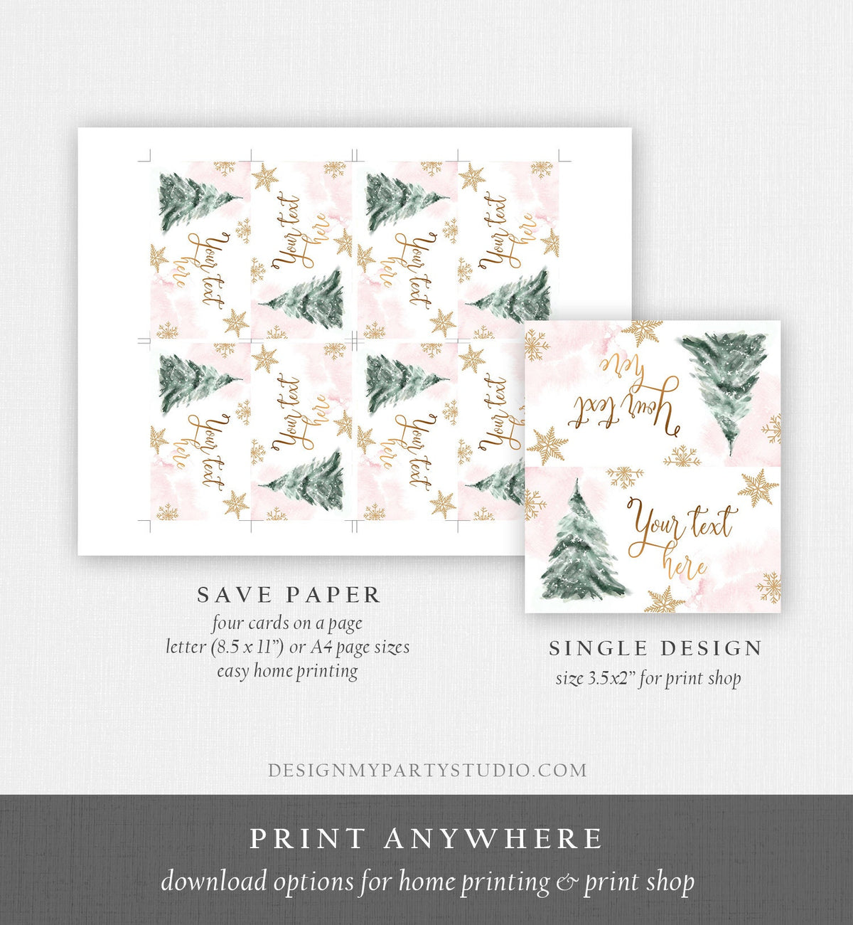 Editable Baby It&#39;s Cold Outside Food Tent Cards Winter Tree Labels Girl Birthday Baby Shower Place Card Snow Digital Template Printable 0363