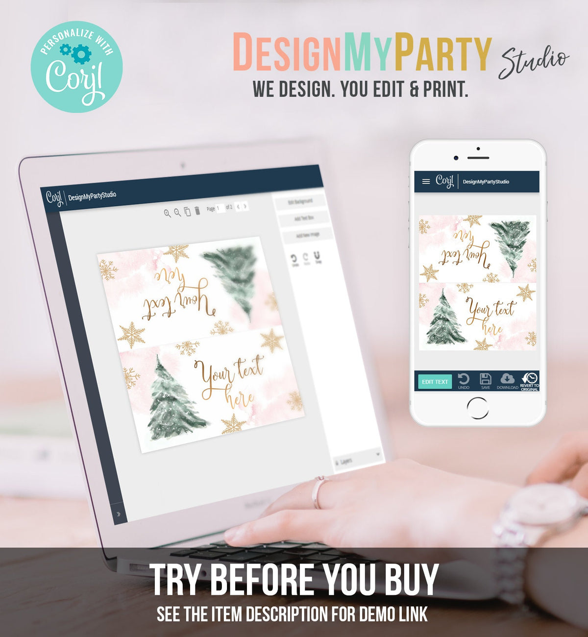 Editable Baby It&#39;s Cold Outside Food Tent Cards Winter Tree Labels Girl Birthday Baby Shower Place Card Snow Digital Template Printable 0363
