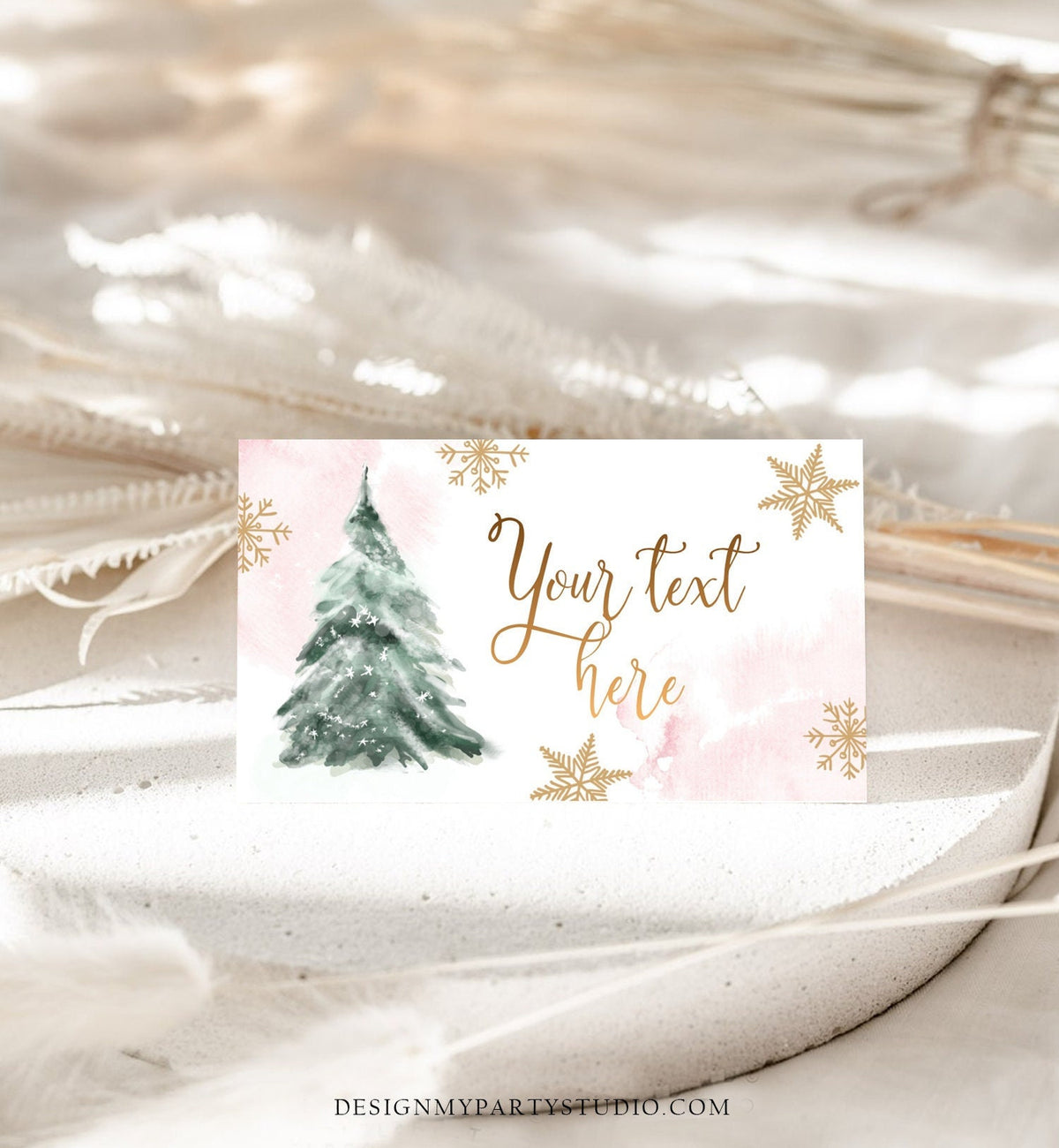 Editable Baby It&#39;s Cold Outside Food Tent Cards Winter Tree Labels Girl Birthday Baby Shower Place Card Snow Digital Template Printable 0363