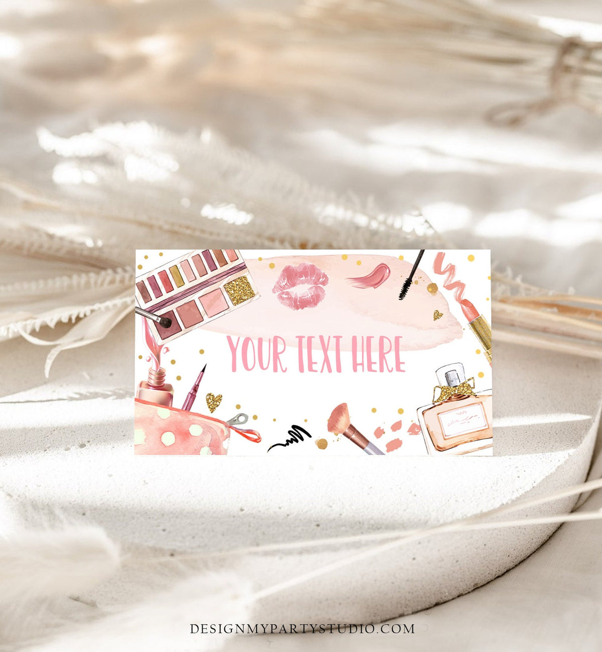 Editable Spa Party Food Label Glitters and Glamour Birthday Food Tent Girl Buffet Label Tent Makeup Fashion Digital Template Printable 0420