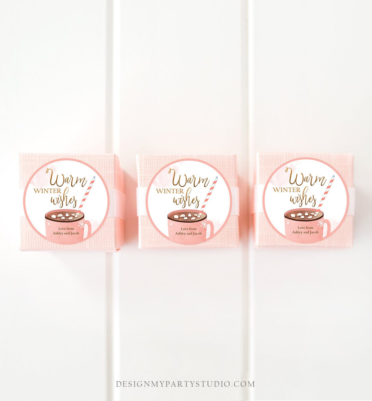 Editable Warm Wishes Tag Personalized Christmas Favors Tag Hot Cocoa Tag Holiday Gift Tag Hot Chocolate Tag Digital Template Printable 0353
