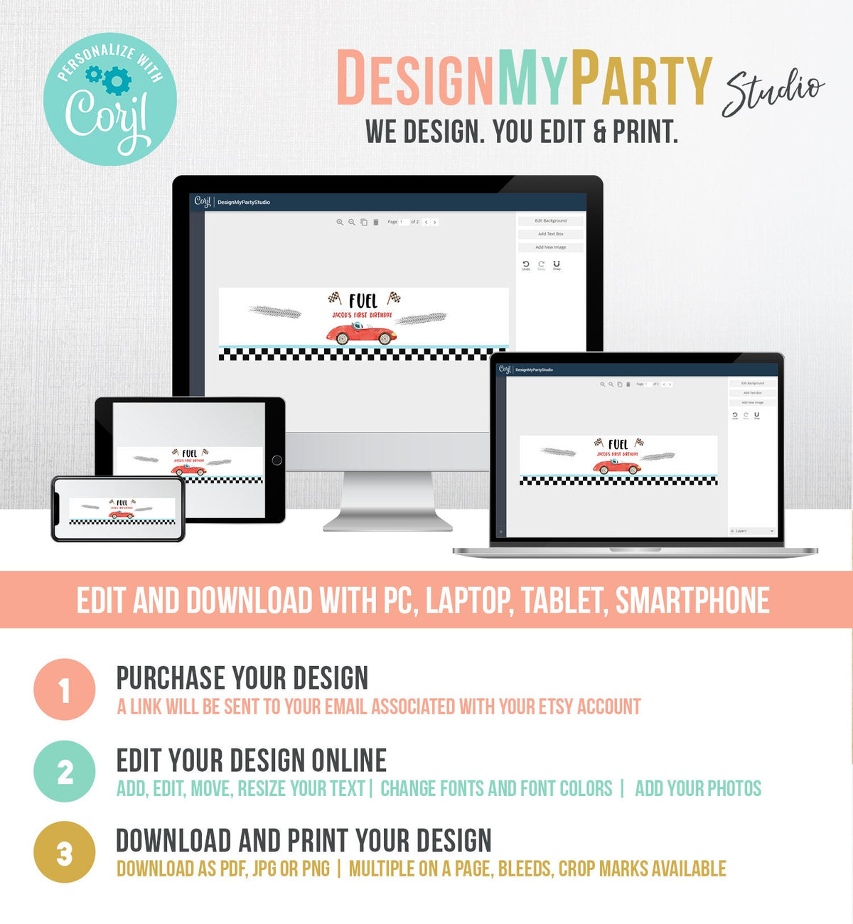 Editable Race Car Water Bottle Labels Race Car Birthday Party Fuel Racing Birthday Boy 2nd Two Download Printable Template Corjl 0424