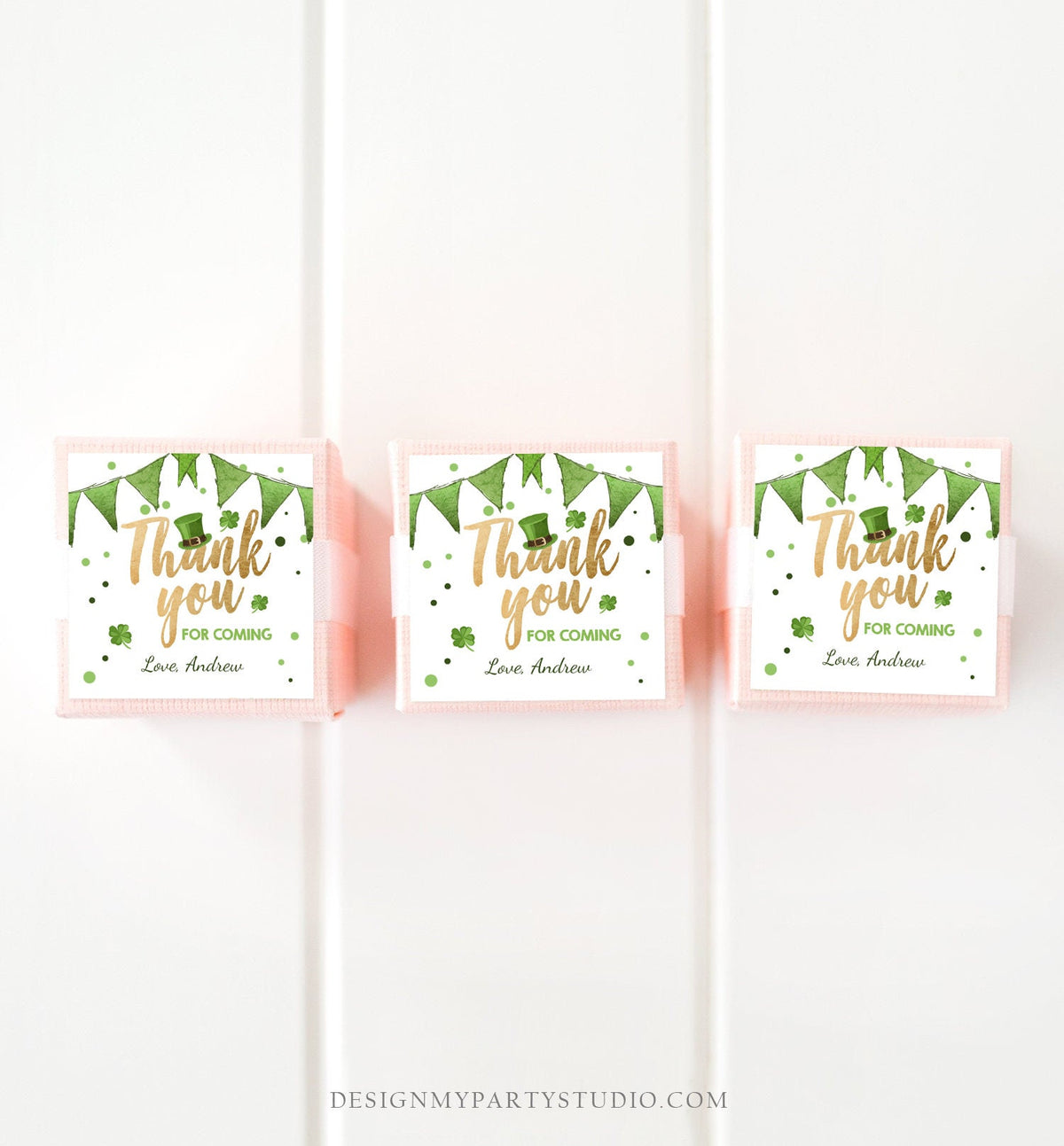 Editable St Patrick&#39;s Day Favor Tags St. Patricks Day Thank you Tags Lucky Birthday Clover Shamrock Party Green Gold Template Corjl 0115