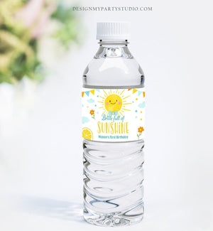 Editable Water Bottle Labels Sunshine Boy Birthday Sunshine Birthday Decor Blue Lemonade Fun Printable Bottle Labels Template Corjl 0141