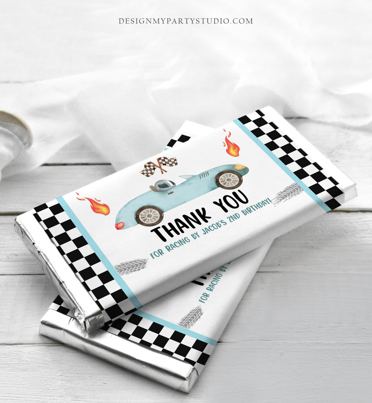 Editable Race Car Chocolate Bar Labels Candy Wrapper Racing Birthday Boy Two Fast Party Race Car Digital Download Template Printable 0424