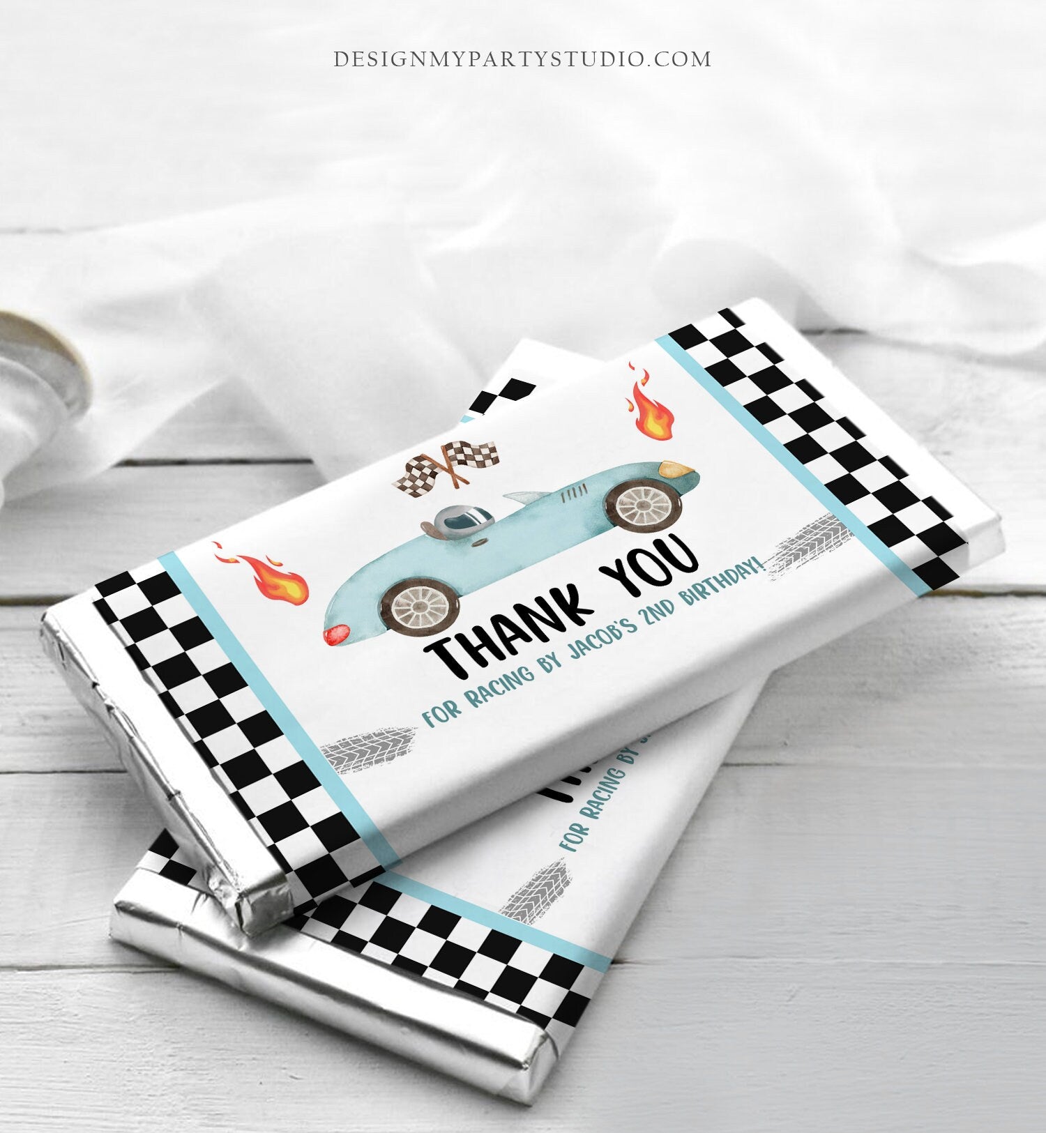 Editable Race Car Chocolate Bar Labels Candy Wrapper Racing Birthday Boy Two Fast Party Race Car Digital Download Template Printable 0424