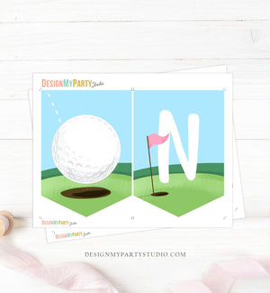 Golf High Chair Banner Hole in One 2nd First Birthday Girl High Chair TWO Banner Party Decor Par-tee Golfing Download PRINTABLE Digital 0405