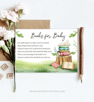 Editable Storybook Bring a Book Card Book Baby Shower Gender Neutral New Chapter Baby Shower Book Themed Book Insert Corjl Template 0427