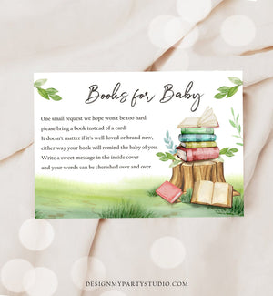 Editable Storybook Bring a Book Card Book Baby Shower Gender Neutral New Chapter Baby Shower Book Themed Book Insert Corjl Template 0427