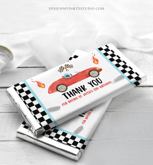 Editable Race Car Chocolate Bar Labels Candy Bar Wrapper Racing Birthday Boy Two Fast Party Race Car Download Corjl Template Printable 0424