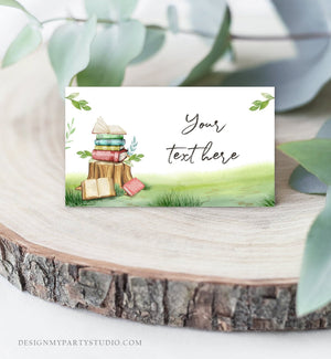 Editable Storybook Food Labels Book Themed Place Card Tent Card Escort Card Book Baby Shower Decor Neutral Printable Corjl Template 0427
