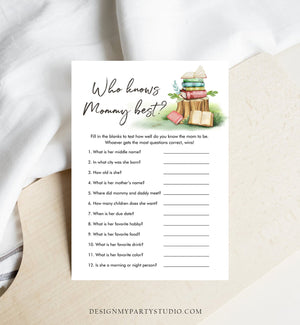 Editable Who Knows Mommy Best Baby Shower Game Storybook Baby Shower Book Baby Shower Gender Neutral Digital Corjl Template Printable 0427