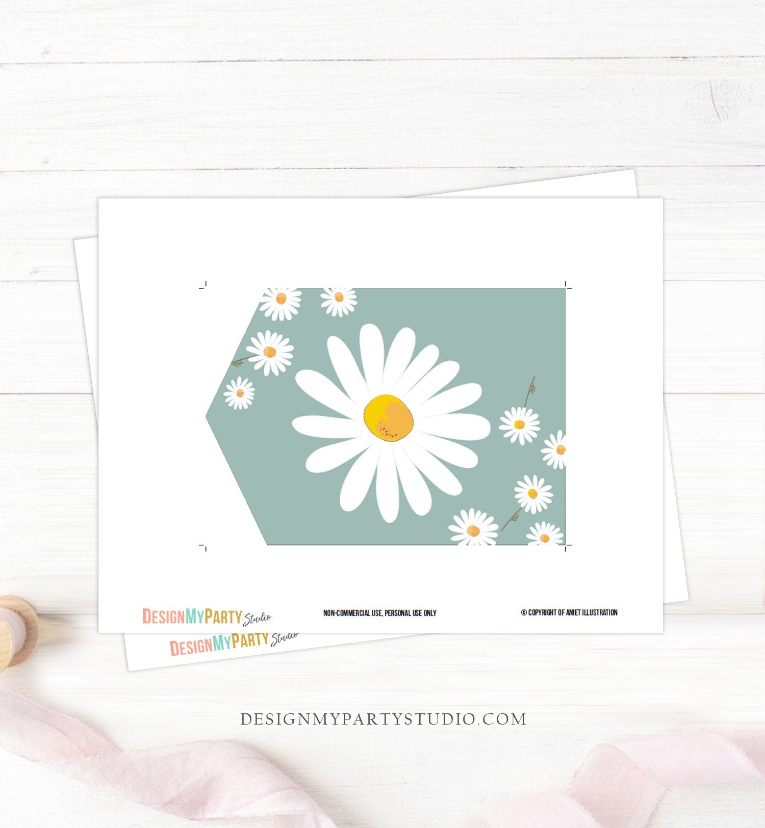 Daisy A-Z Banner Birthday Baby Shower Alphabet Numbers Happy Birthday Girl Dusty Blue Boho Floral Decor Instant Download Printable 0410
