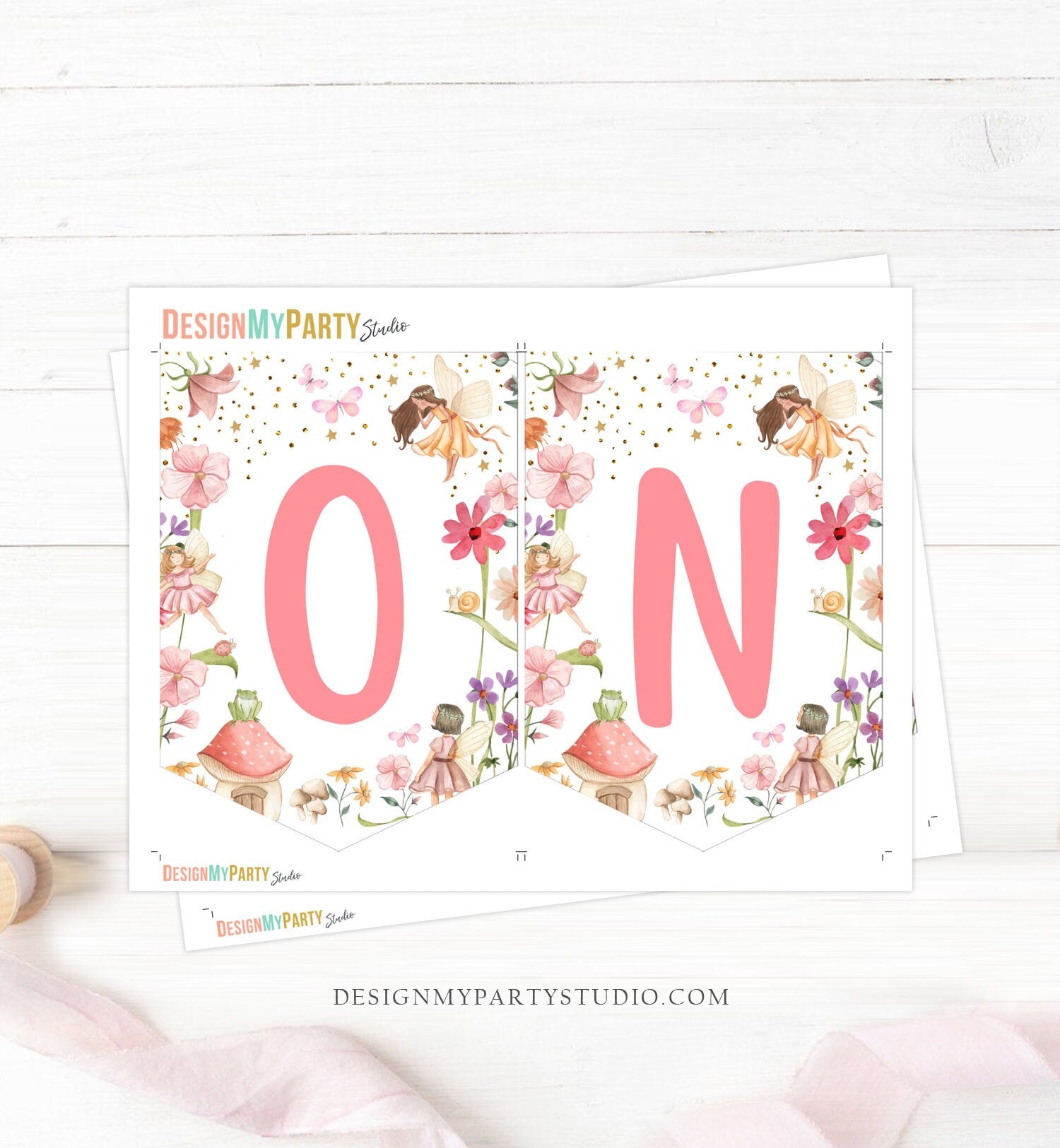 Fairy High Chair Banner Fairy First Birthday 1st First Birthday Pink High Chair Banner ONE Decor Fairy Garden Forest PRINTABLE Digital 0406
