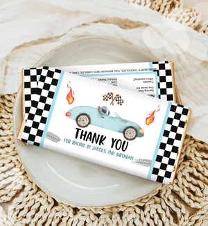 Editable Race Car Chocolate Bar Labels Candy Bar Wrapper Racing Birthday Boy Two Fast Party Race Car Download Corjl Template Printable 0424