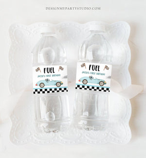 Editable Race Car Water Bottle Labels Race Car Birthday Party Fuel Racing Birthday Boy 2nd Track Download Printable Template Corjl 0424