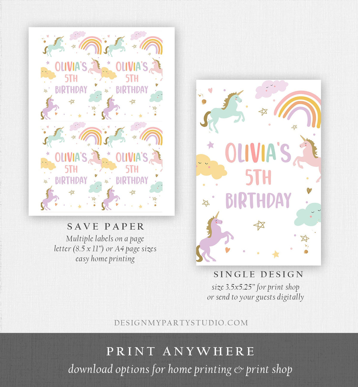 Editable Unicorn Juice Pouch Label Juice Favors Magical Unicorn Birthday Party Pastel Rainbow Digital Download Template Printable 0426