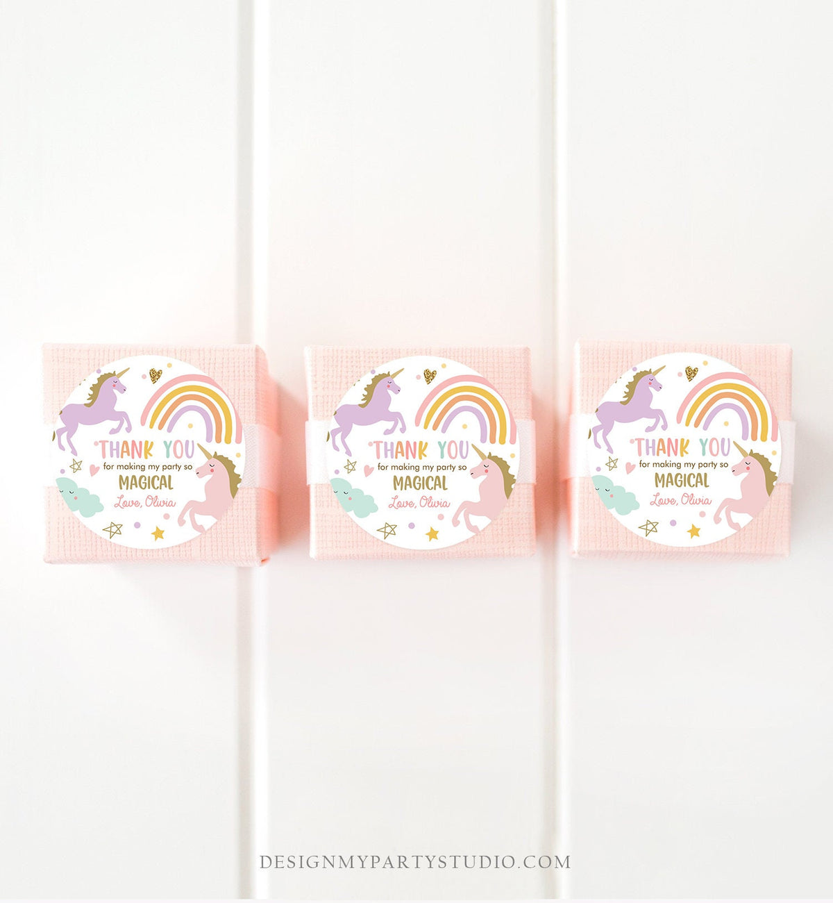 Editable Unicorn Favor Tags Magical Birthday Thank You Tag Gift Girl Pastel Instant Rainbow Download Digital Corjl Template Printable 0426