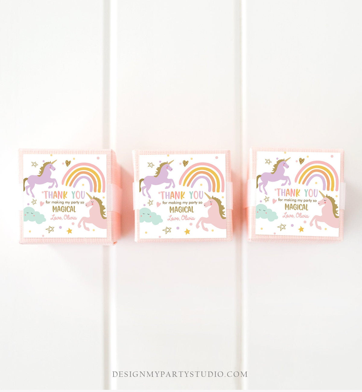 Editable Unicorn Favor Tags Magical Birthday Thank You Tag Gift Girl Pastel Instant Rainbow Download Digital Corjl Template Printable 0426