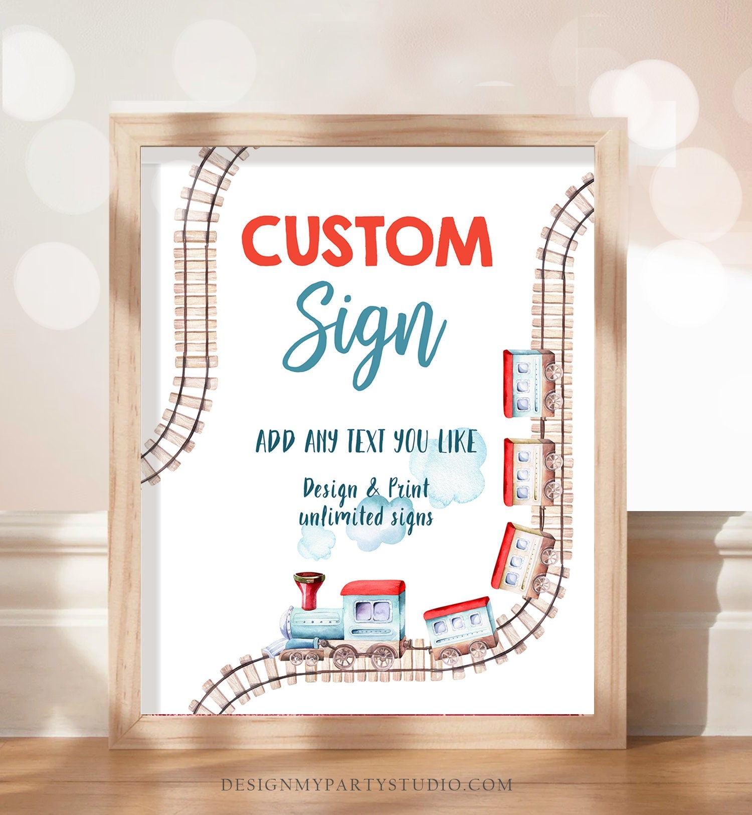 Editable Custom Sign Train Birthday Sign Boy Chugga Chugga Two Two Decor Choo Choo Train Party Sign Decoration 8x10 Download PRINTABLE 0149