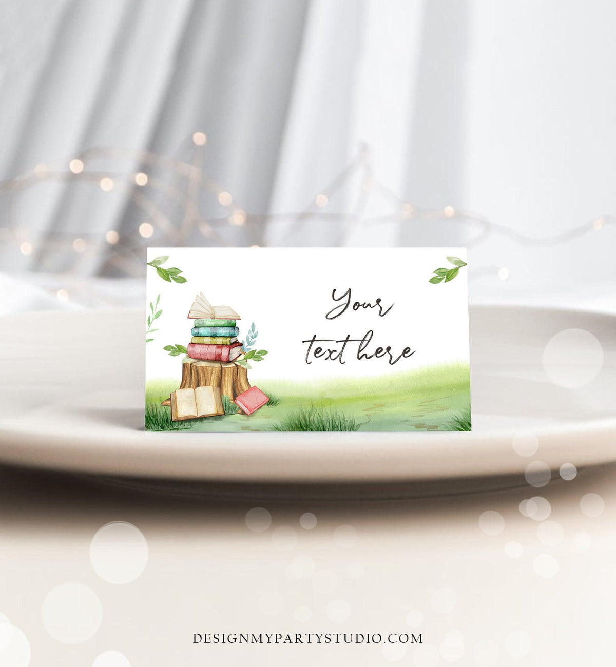 Editable Storybook Food Labels Book Themed Place Card Tent Card Escort Card Book Baby Shower Decor Neutral Digital Template Printable 0427