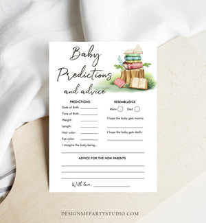 Editable Baby Predictions Baby Shower Game Advice for Parents Storybook Baby Shower Game Activity Book Shower Corjl Template Printable 0427