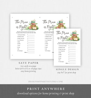 Editable The Price is Right Baby Shower Game Storybook Shower Vintage Book Baby Shower Gender Neutral Digital Corjl Template Printable 0427