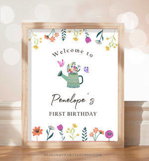 Editable Wildflower Welcome Sign Wildflower Birthday Party Sign Floral Sign Wildflower Shower Boho Download Template Corjl PRINTABLE 0396