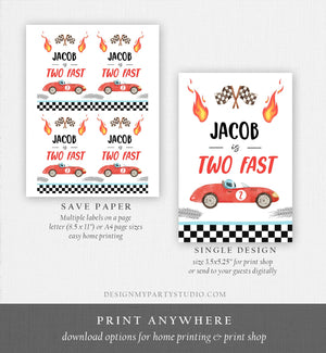 Editable Two Fast Capri Sun Labels Juice Pouch Labels Race Car Birthday Boy Growing Up Two Fast 2 Red Download Corjl Template Printable 0424