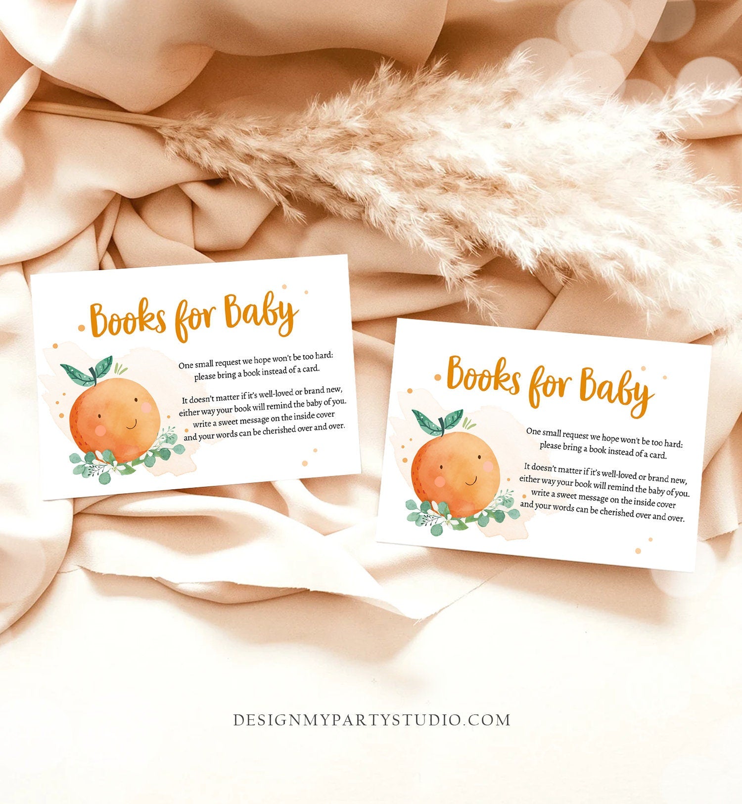 Editable A Little Cutie is on the Way Bring a Book Card Clementine Baby Shower Book Insert Books for Baby Digital Template Printable 0430