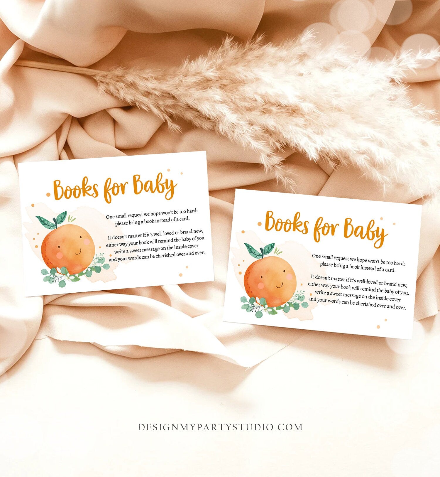 Editable A Little Cutie is on the Way Bring a Book Card Clementine Baby Shower Book Insert Books for Baby Template PRINTABLE Corjl 0430