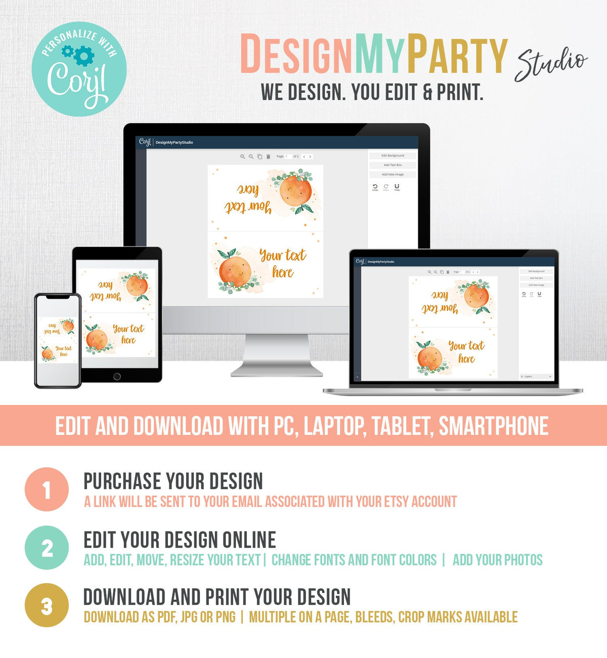 Editable Little Cutie Food Label Cutie Place Card Tent Folded Cutie Baby Shower Decor Clementine Orange Digital Template Printable 0430