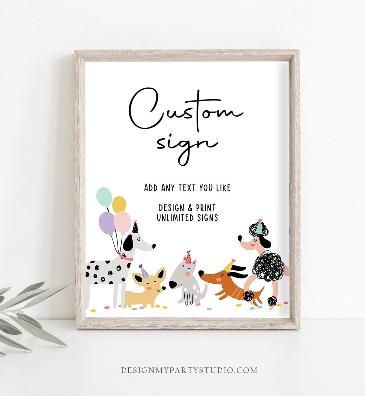 Editable Custom Sign Puppy Birthday Dog Birthday Party Sign Girl Pawty Decor Vet Adopt Table Sign Decoration Digital Download Printable 0429
