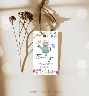 Editable Wildflower Favor Tags Wildflower Thank You Tags Girl 1st Birthday Garden Party Gift Tag Butterfly Boho Digital Corjl Template 0396