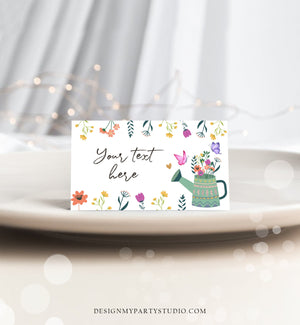 Editable Wildflower Birthday Food Tent Cards Wildflower Labels Garden Party Floral Place Cards Girl Birthday Printable Template Corjl 0396