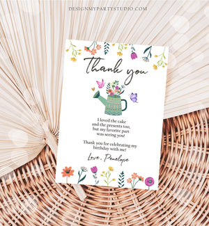 Editable Wildflower Thank You Card Floral Birthday Girl Wildflower Thank You Note Boho Garden Birthday Template Instant Download Corjl 0396