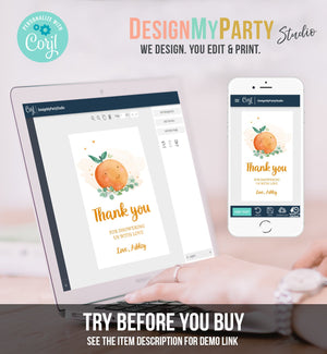 Editable A Little Cutie is on The Way Favor Tag Orange Clementine Baby Shower Cutie Gift Tag Neutral Printable Template Corjl PRINTABLE 0430