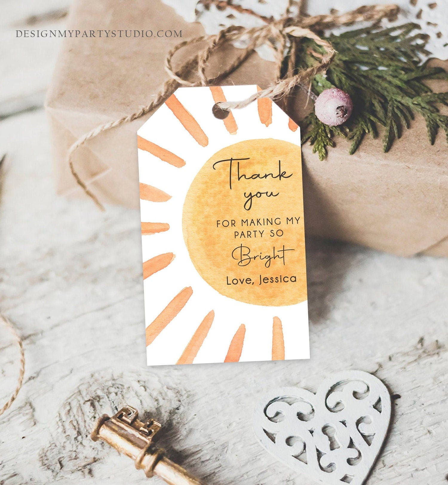 Editable Sunshine Favor tags Little Sunshine Birthday Thank you tag Girl Trip Around The Sun Boho Summer Template PRINTABLE Corjl 0431