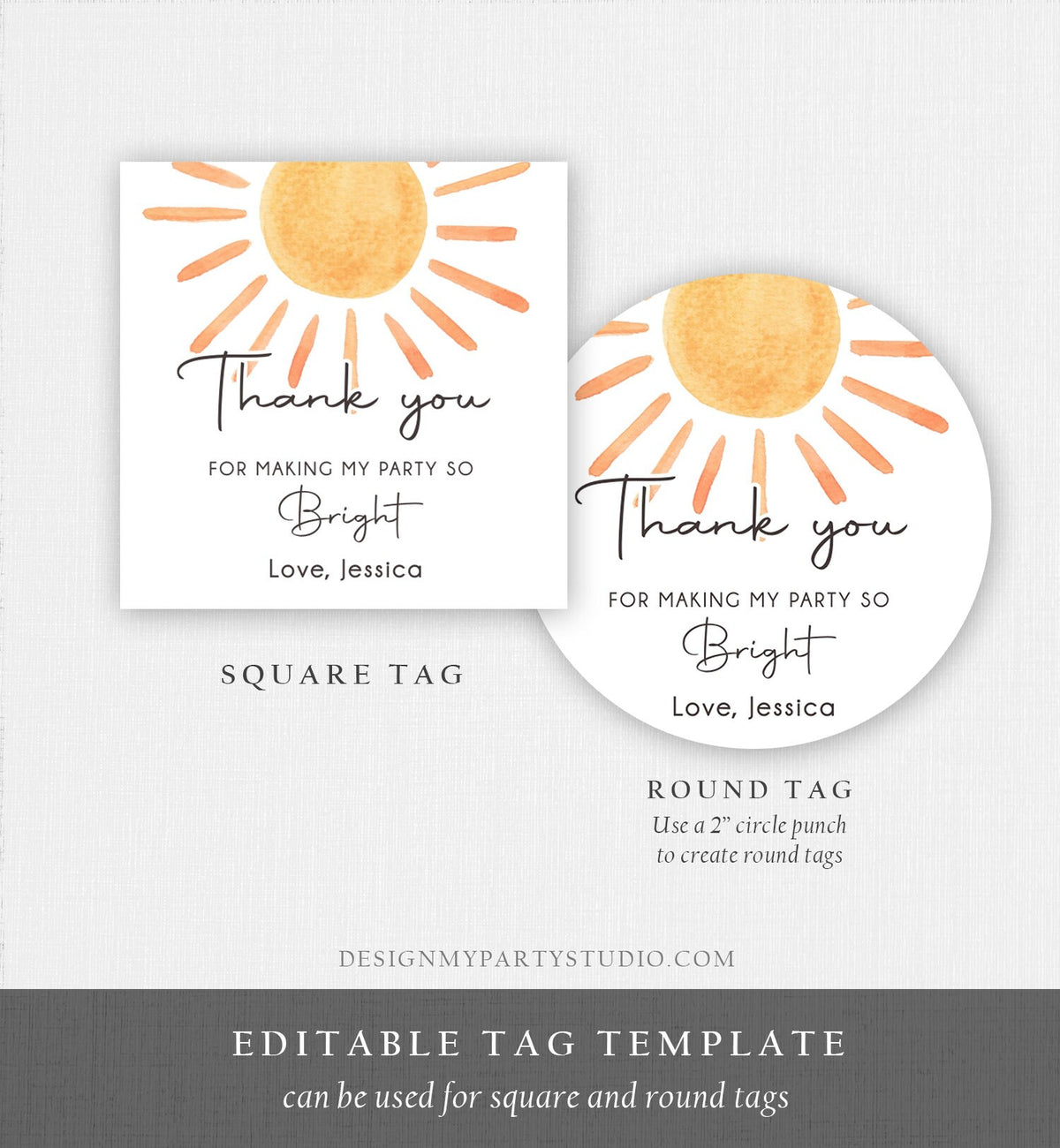 Editable Sunshine Favor tags Little Sunshine Birthday Thank you Sticker Trip Around The Sun Boho You Are Digital Template Printable 0431