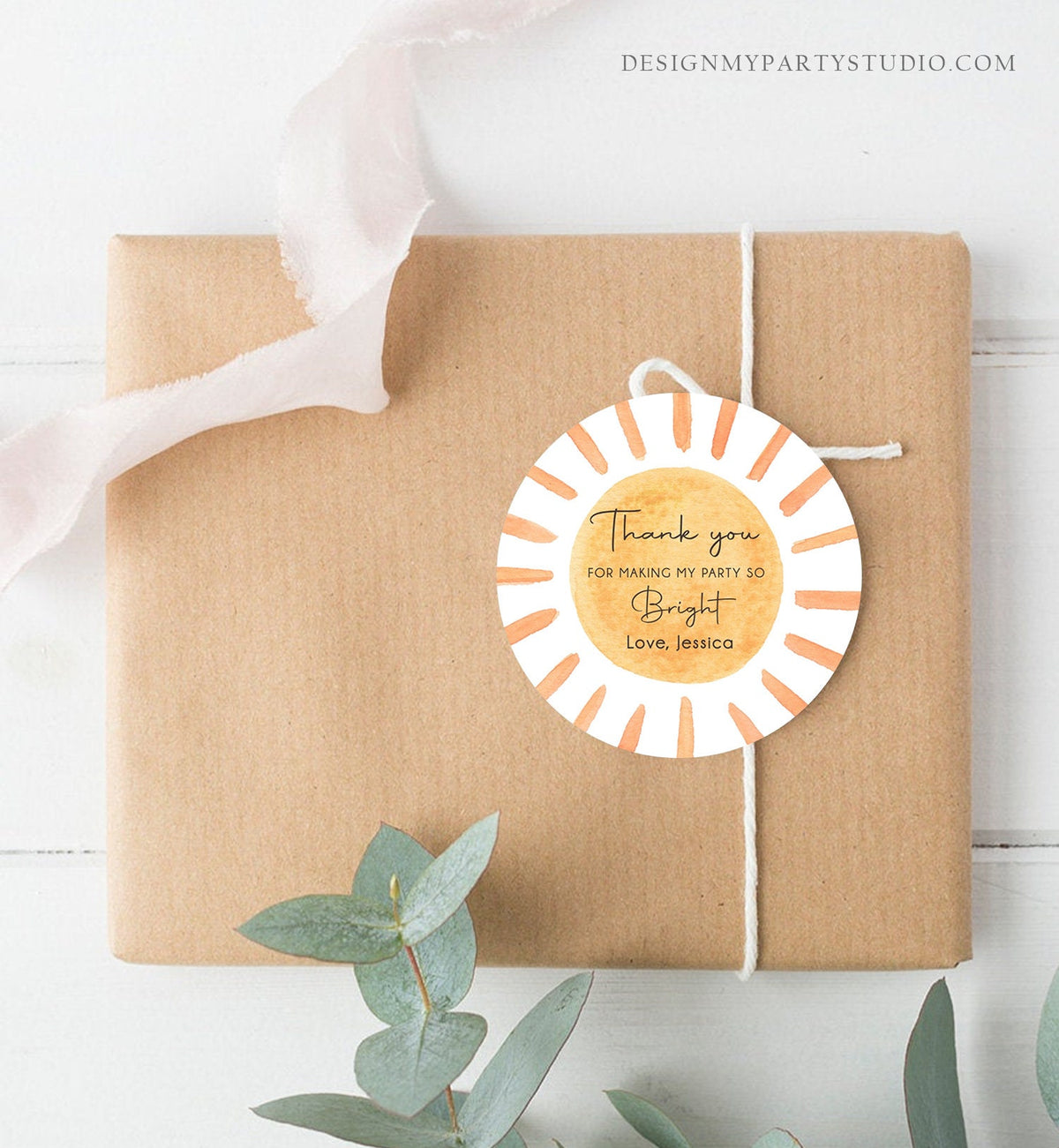 Editable Sunshine Favor tags Little Sunshine Birthday Thank you Sticker Trip Around The Sun Boho Sun Digital Template Printable 0431