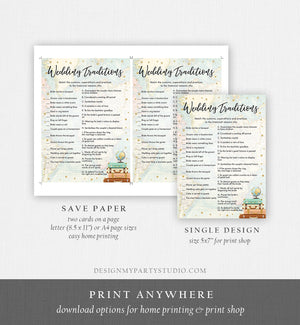 Editable Wedding Traditions Bridal Shower Game Travel Adventure Guessing Game Wedding Shower Activity Game Corjl Template Printable 0263