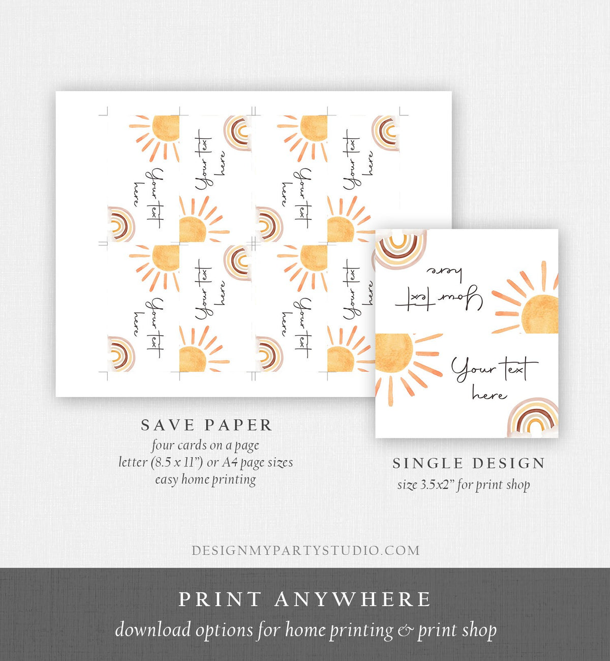 Editable Food Labels Sun Birthday Boho Sun Food Labels Place Card Tent Card 1st Trip Around the Sun 1st Sunshine Template Printable 0431