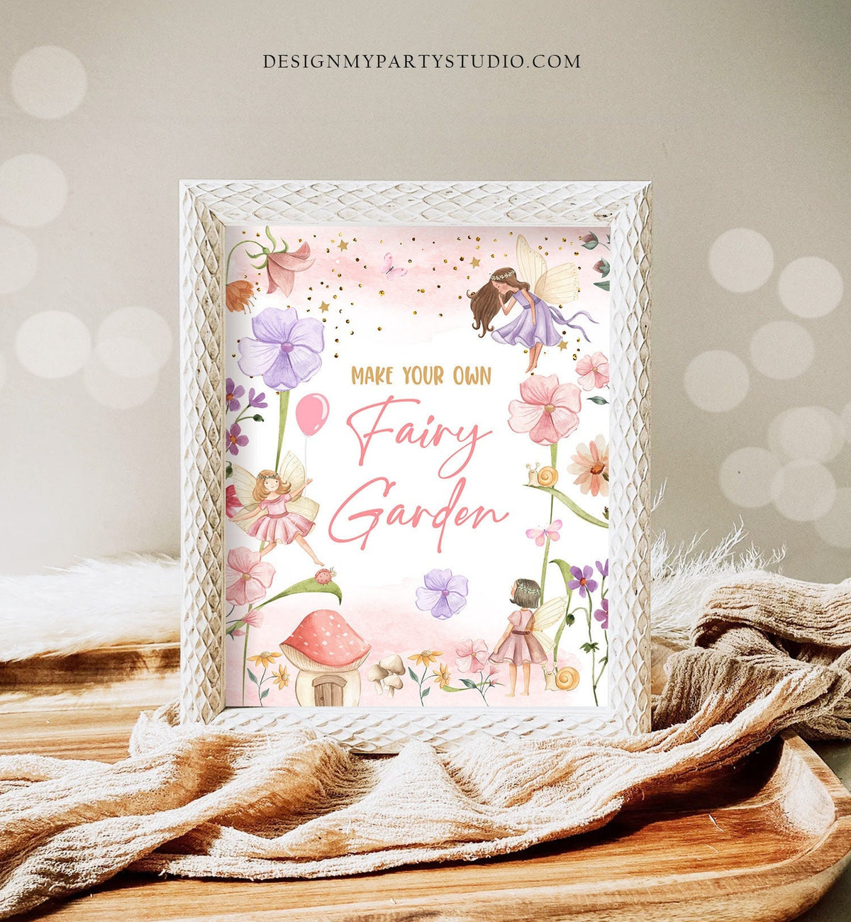 Fairy Garden Sign Sign Fairy Birthday Party Sign Activity Make Your Own Magical Fairy Garden Tea Party Table Sign Decor Craft Printable 0406
