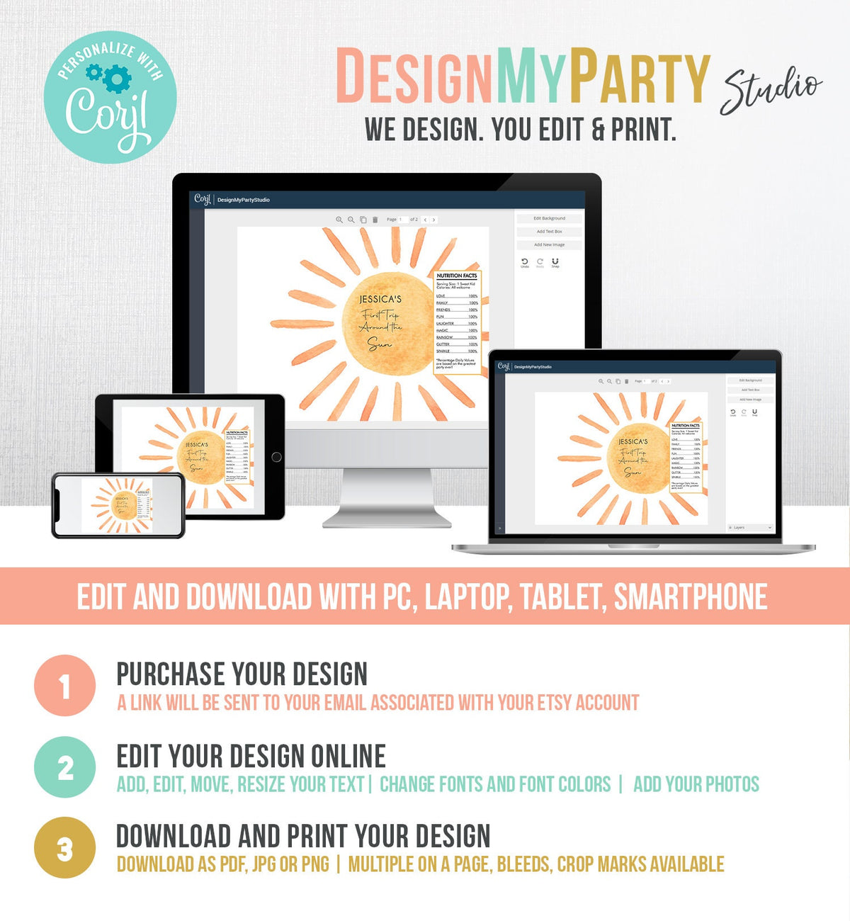 Editable Sun Chip Bag Boho Suns Birthday Party Decor First Trip Around the Sun 1st Birthday Sunshine Favor Digital Template Printable 0431