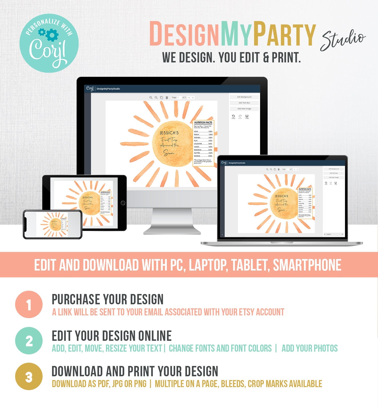 Editable Sun Chip Bag Boho Suns Birthday Party Decor First Trip Around the Sun 1st Birthday Sunshine Favor Digital Template Printable 0431