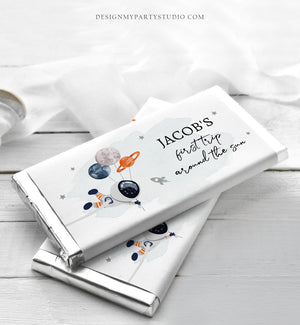 Editable Outer Space Chocolate Bar Labels Candy Bar Wrapper Planets Astronaut Rocket Boy Birthday Download Corjl Template Printable 0366