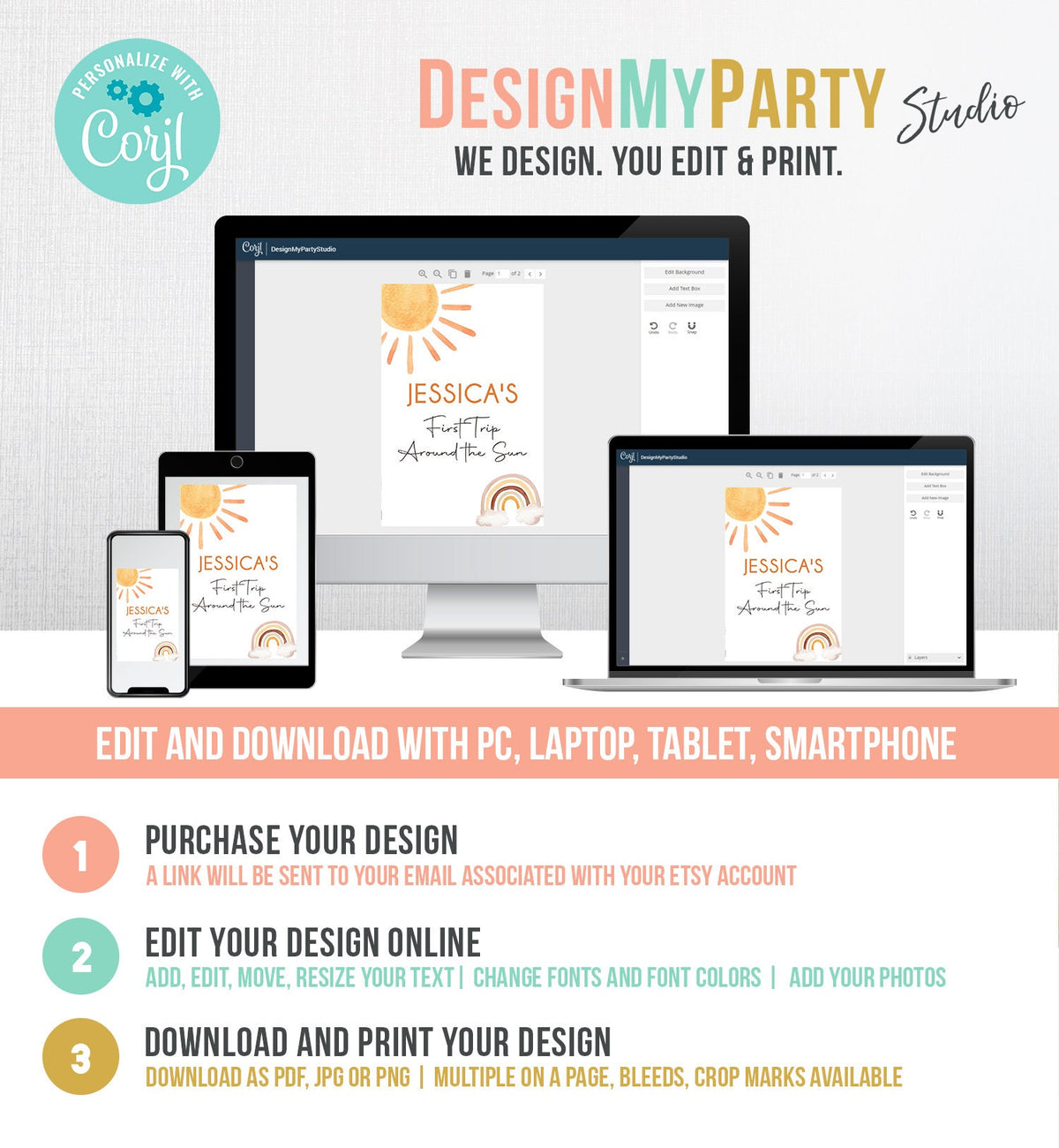 Editable Sunshine Juice Pouch Label Juice Favors Watercolor Birthday First Trip Around the Sun Digital Download Template Printable 0431