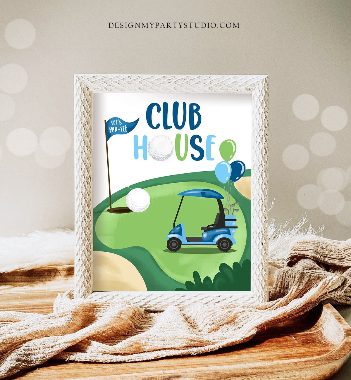 Club House Golf Birthday Sign Golf Birthday Party Decor Par-tee Decorations Golfing Hole in One 1st Party Time Download Printable 0405
