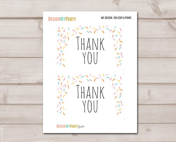 Baby Sprinkle Thank You Card Sprinkle Thank You Note 4x6&quot; Baby Shower Rainbow Render Neutral Sprinkles Digital Download Printable 0216