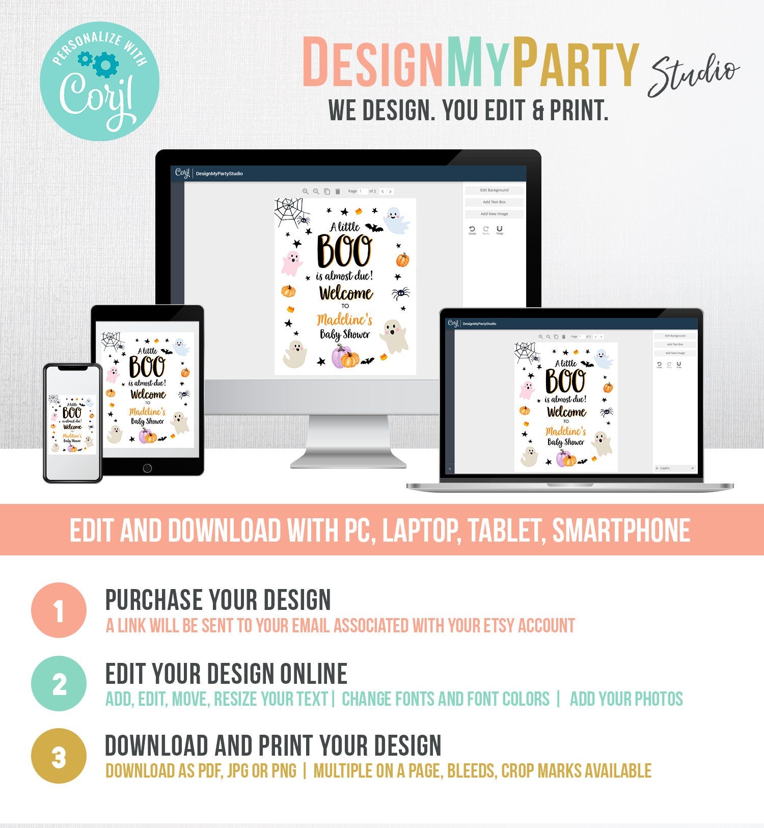 Editable Halloween Baby Shower Welcome Sign Peek A Boo Shower Decor Welcome Neutral Little Boo Sign Ghost Template Corjl PRINTABLE 0418